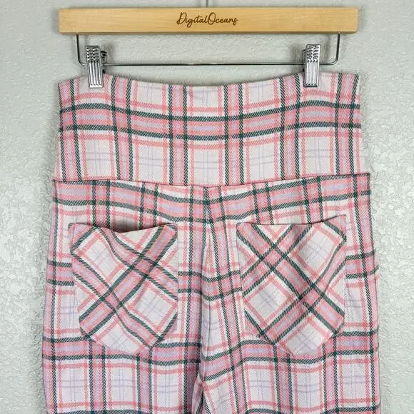 CAbi Playdate Crop Jacket + Pant Set Plaid Cheer Pink M Coquette Preppy Spring - Picture 8 of 16